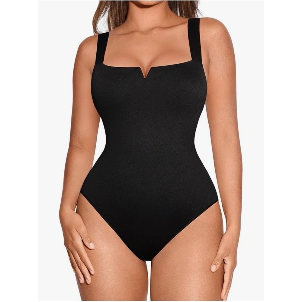 Feelingirl Sleek Black Sculpting Bodysuit Shapewear